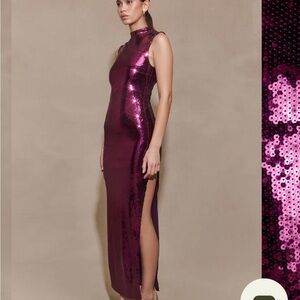 Meshki Shimmering Sequin Maxi Dress in Purple